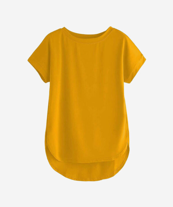 Women Solid Round Neck Cotton T-Shirt